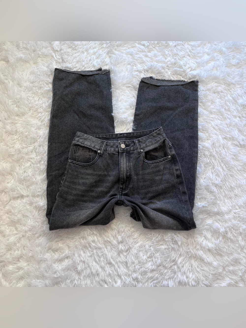 🍟black straight leg baggy jeans size 28